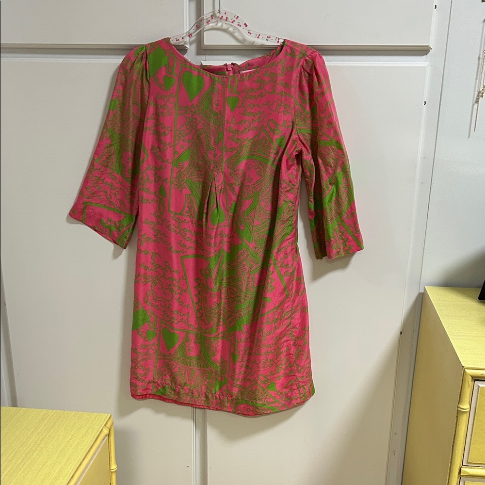 Lilly Pulitzer Vintage Y2K Queen of Hearts Silk Dress 4
